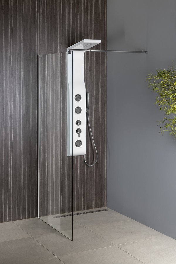 Aqualine Walk-In sprchová stena 90 × 190 cm (WI091), číre sklo, chrómová vzpera
